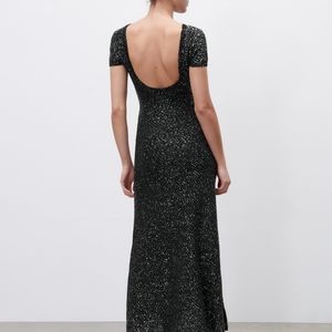 Zara SEQUIN KNIT DRESS